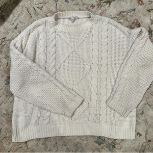 Time and Tru Cream Cable Knit Sweater